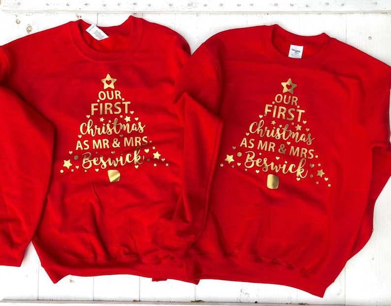 Matching Christmas Jumpers Our First Christmas as Mr and Mrs Etsy