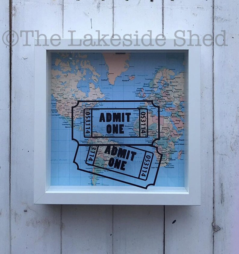 Shadow Box Ticket Admit One Shadow Box Ticket Admit One Stub Travel Memory Concert