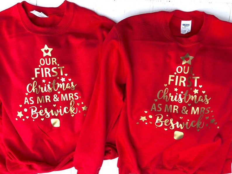 Matching Christmas Jumpers Our First Christmas As Mr and Mrs Etsy