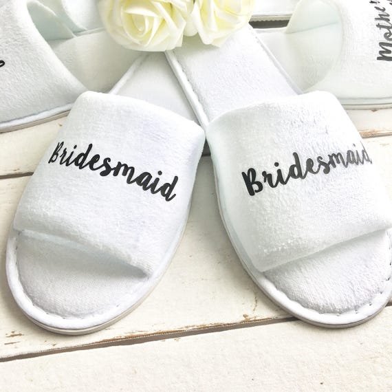 Bridal Slippers Bridal Party Slippers Hen Party Slippers Personalised Spa Slippers Wedding Slippers Spa Slippers Bridesmaid Gift Etsy UK