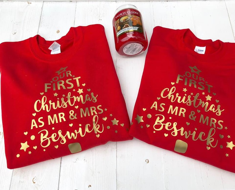 Matching Christmas Jumpers Our First Christmas As Mr and Mrs Etsy