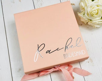 Personalised Bridesmaid Box, Bridal party gift box, Rose Gold Gift Box, Rose gold wedding, Flower Girl Gift, Maid of Honour Gift