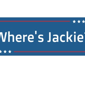 Joe Biden Where&#39;s Jackie bumper sticker