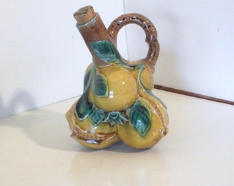 Continental Majolica Pomegranate figurative jug 6 inch/'s tall.