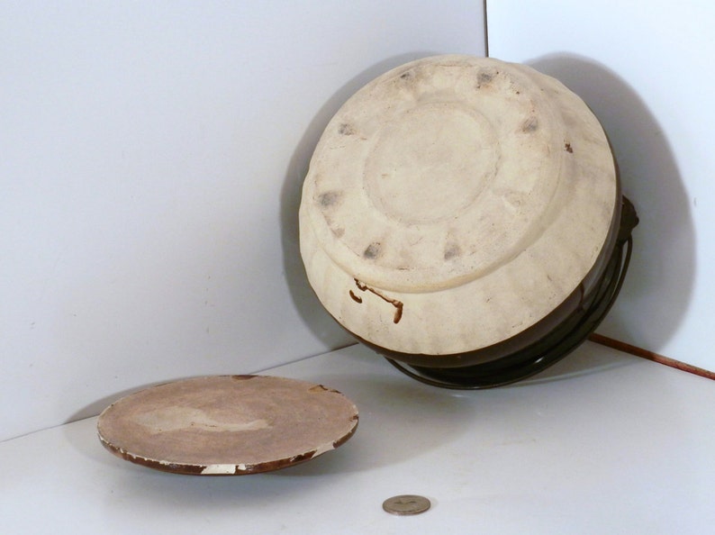 Vintage Bail Handled Stoneware Crock with/Lid image 4