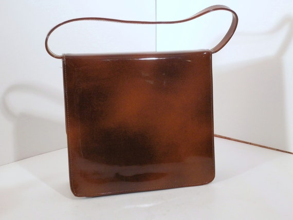 1970's Classic  handbag truly hip, Brown glaze lo… - image 2