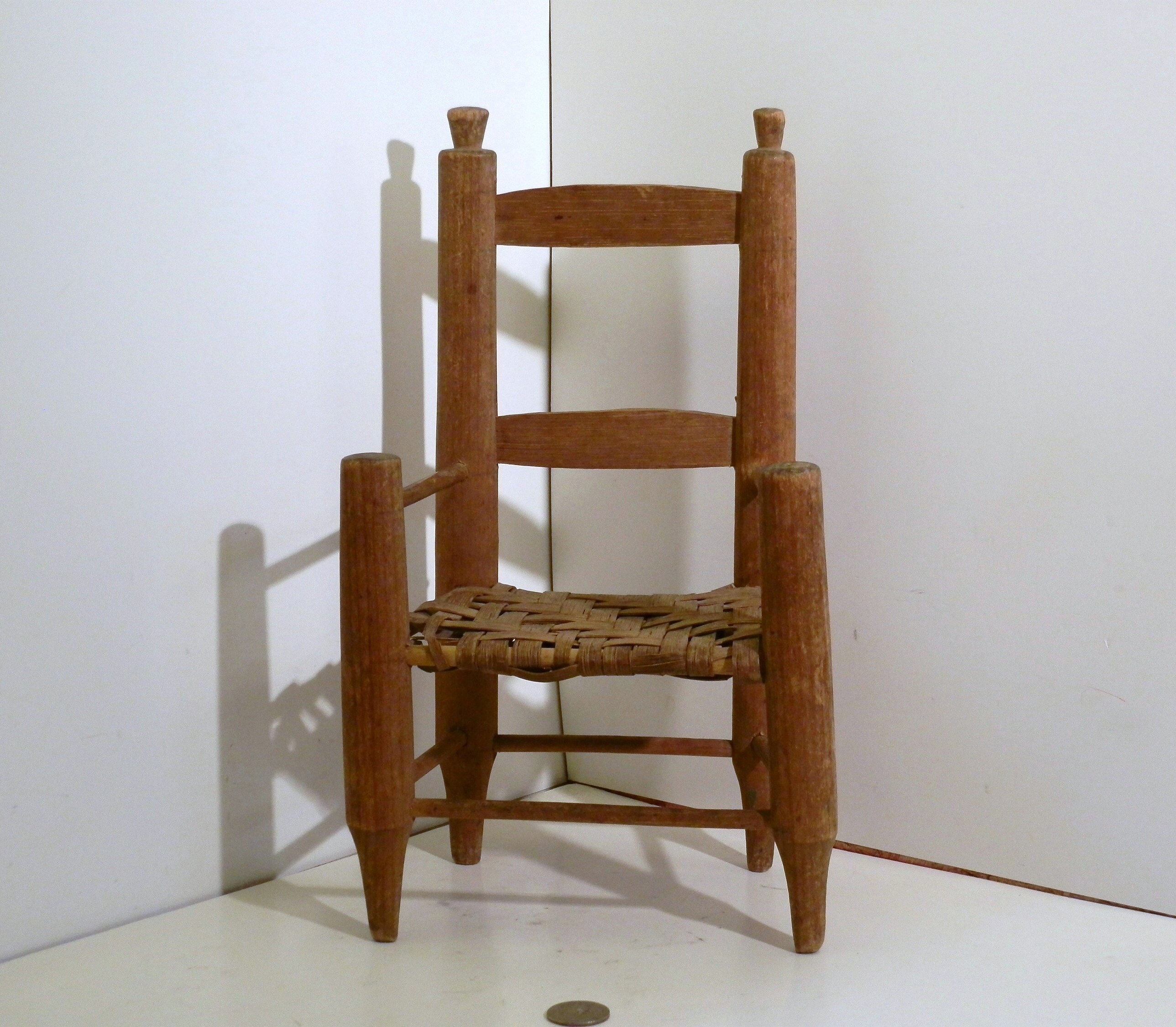 Wooden Straight-Back Doll Chair w/curved back-8 inches tall Total