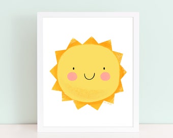 sunshine, sunshine wall art, printable art, sunshine decor, nursery, sunshine printable, nursery wall art, kids wall art, printable art