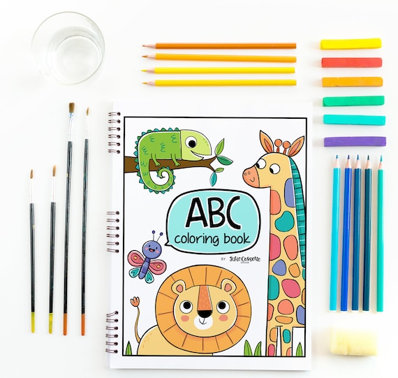 Download Alphabet English Coloring Book Wild Animals Colorings Etsy