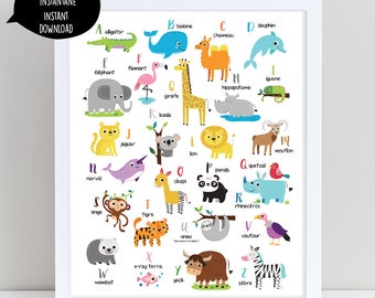 safari alphabet etsy