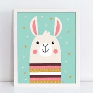 Illustration De Lama Rose Affiche De Lama Affiche A Etsy