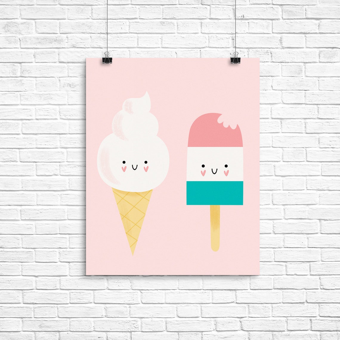 Ice Cream Illustration, DOWNLOAD Poster, Kids Room Decor, Vanilla Ice ...