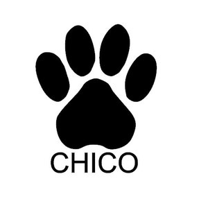 Personalized Dog Name,  Dog Paw Print Vinyl Decal, Vinyl Dog Decal, Paw Print Decal