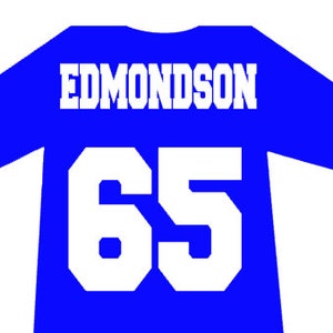 Jersey Name & Number, Custom Heat Transfer, Personalized iron on,  DIY football jersey, DIY Basket ball jersey, DIY soccer,  hockey