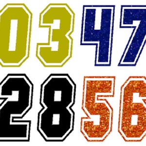 Jersey Numbers, Custom Heat Transfer, Personalized Glitter iron on, add a jersey number
