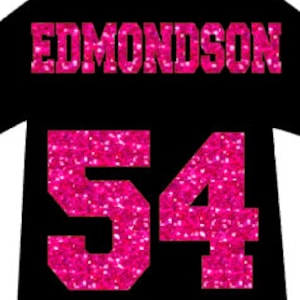 Jersey Name & Number, Custom Heat Transfer, Personalized Glitter iron on,  DIY football jersey, DIY Basket ball jersey, DIY soccer,  hockey
