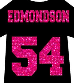 Jersey Name & Number, Custom Heat Transfer, Personalized Glitter iron…