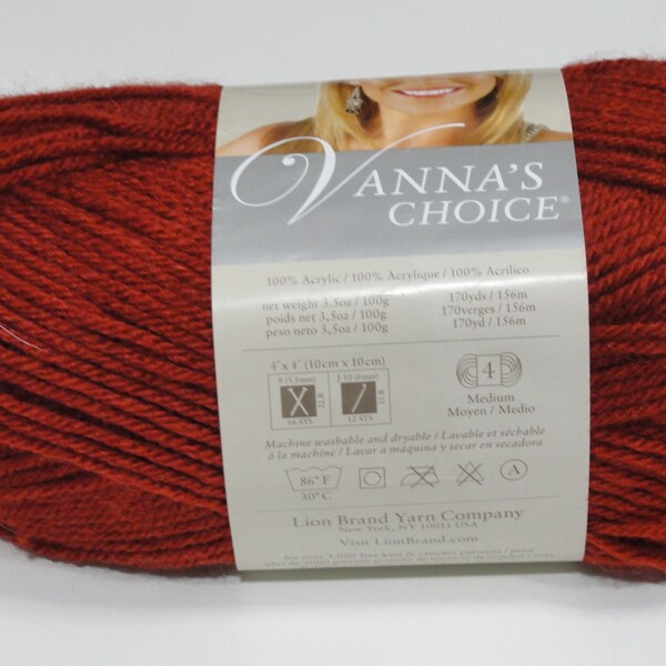 VANNA'S CHOICE YARN#4 Worsted Weight Yarn*Acrylic Yarn*Crochet*Knitting*Brick