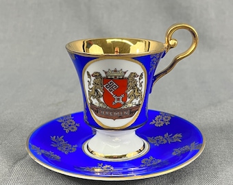 Vintage HP Porcelain Klonst Germany Tea Cup and Saucer