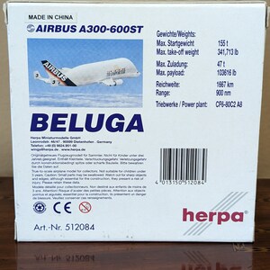 Herpa Airbus A300-600ST Beluga model plane 1:500 image 2