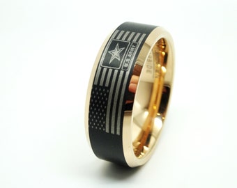 Mens tungsten US army / flag,  ring