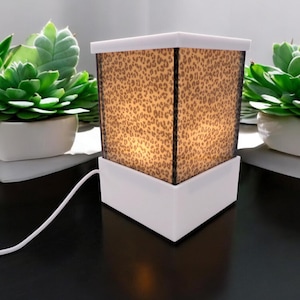 Leopard print modern desk table lamp / home or office