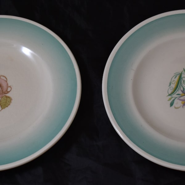 Two Vintage Susie Cooper 15 cm  Side Plates in the Green Tiger Lily Pattern