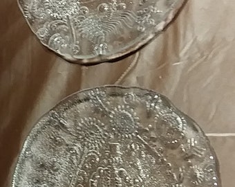 3 Kosta Boda "Dalom" Series Art Glass Whimsical Folks Small Plates, Sweden