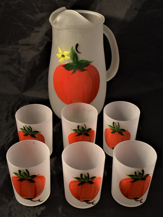 Vintage Small Glass Tomato Juice Pitcher - Ruby Lane