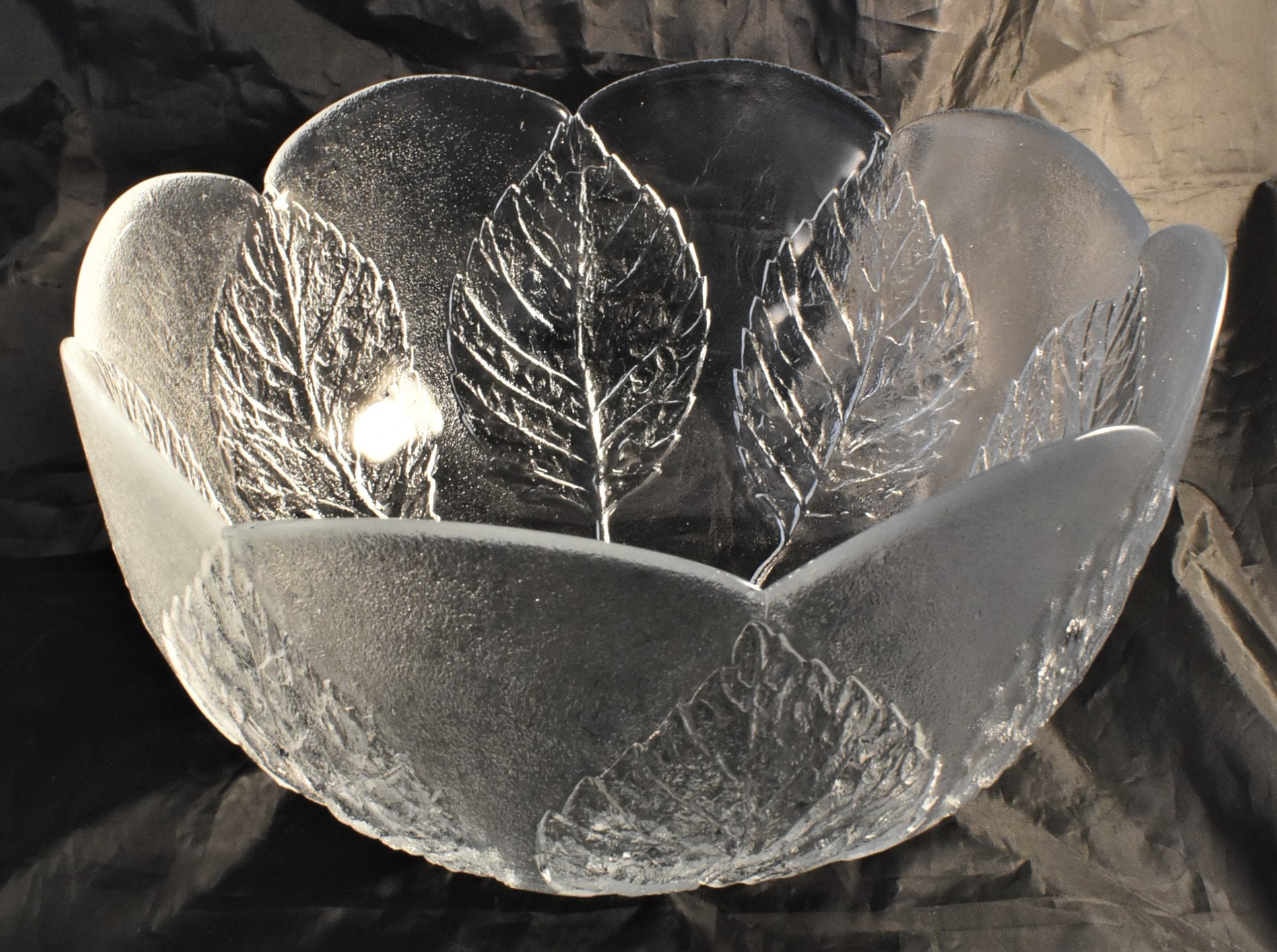 Kosta Boda Large LEAF Bowl Sweden Art Glass by Designer Etsy