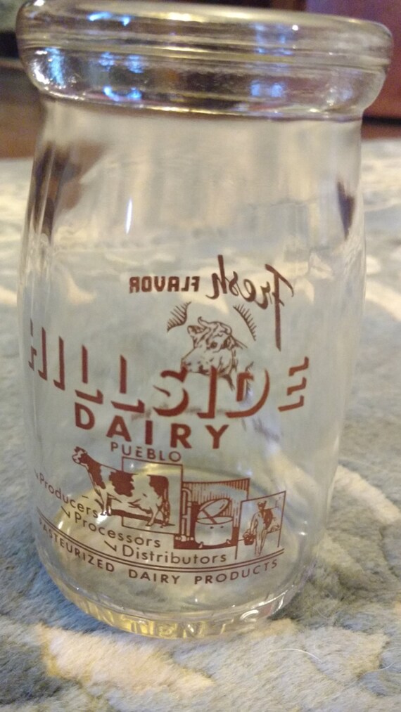 Glass Cottage Cheese Jar Hillside Dairy Pueblo Colorado Etsy
