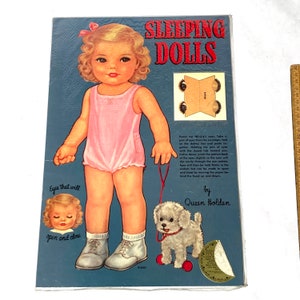 Vintage 1920s REPRINT New and Uncut Queen Holden Sleeping Dolls Paper Dolls Collectible/Eyes open and Shut/Baby Bliss/Cute and Collectible