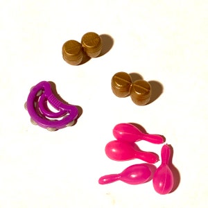 Vintage 1990s 11.5"/30cm  Fashion Doll 1:6 Scale Miniature Musical Instruments/Percussion/Tom Tom Drums/Tambourine/Maracas/Tumble Shake/Band