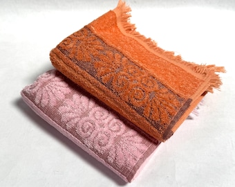 Vintage 1970s Dead Stock NWOT Cannon Monticello Pink and Orange Iconic MCM Hand Towel/Choose Pink or Orange
