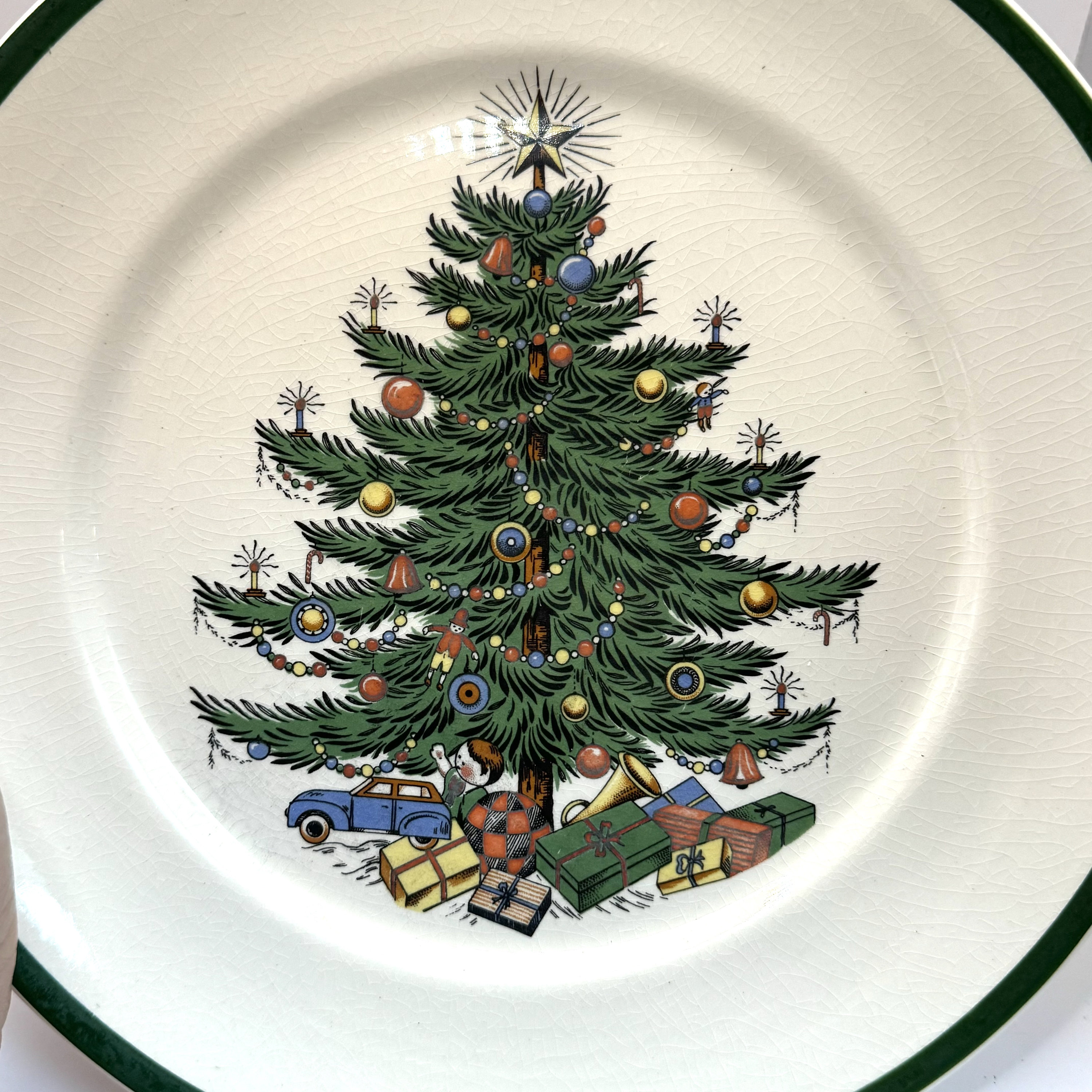【30年前レトロ貴重】  プレートChristmas Vintage 1930s Plummer New York Christmas Dinner Plates/classic