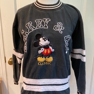 Vintage Early 1990s Mickey and Co. Black Sweatshirt/Super Quality/Made in Turkey/100% Cotton/Made by Disney/Classic American Hero Disneyland