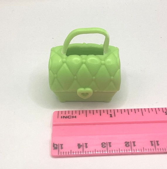 Vintage 2000s Bright Lime Neon Green Bucket Style Purse/case Opens