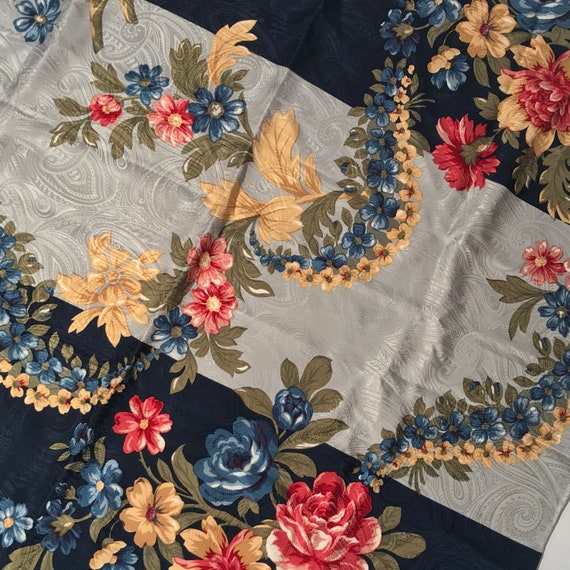 Vintage 1990s HUGE Echo Floral Textured Silk Brit… - image 2