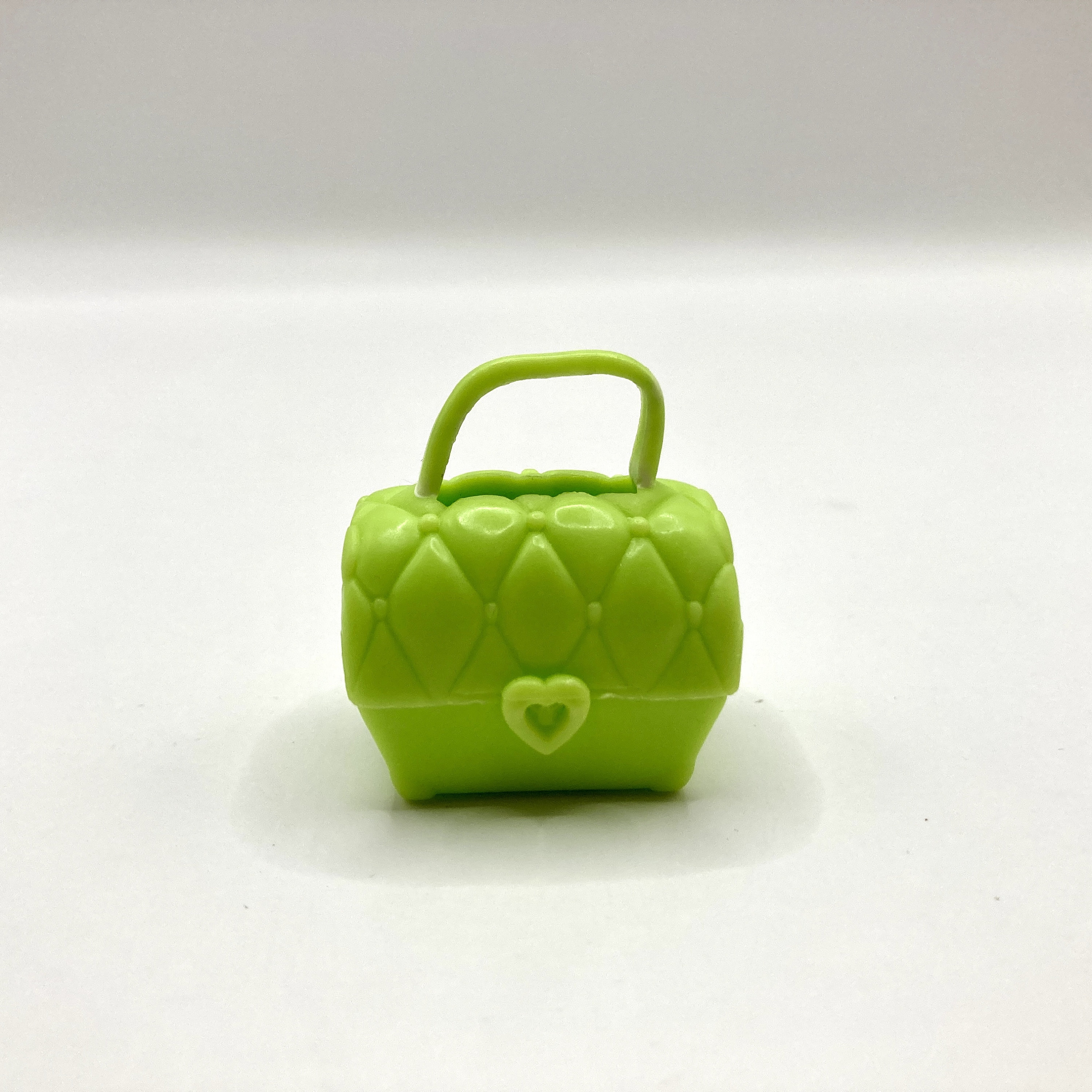 Vintage 2000s Bright Lime Neon Green Bucket Style Purse/case Opens