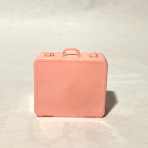Vintage 1960s 11.5&quot;/30cm  Fashion Doll Made in USA Light Bubble Gum Pink 1:6 Scale Miniature Suitcase/Luggage/ Rare, High Quality Suitcase
