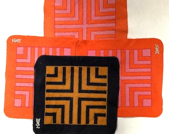 Vintage 1970s Choice of 4 Yves Saint Laurent for Fieldcrest ULTRA RARE Washcloths/Geometric/Sold Separately/Iconic Designer Joy 4U