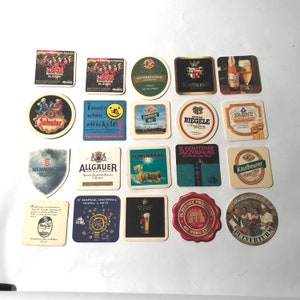 Vintage Late 1980s/Early 1990s Authentic German Beer Coasters/Collectible/Breweriana/Man Cave/Bier/Riegele/Allgauer/Plzensky