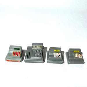 Vintage 1980s/1990s 11.5&quot;/30cm Fashion Doll 1:6 Scale Dollhouse Miniatures Selection of 4 Cash Registers/ Store Checkout Register
