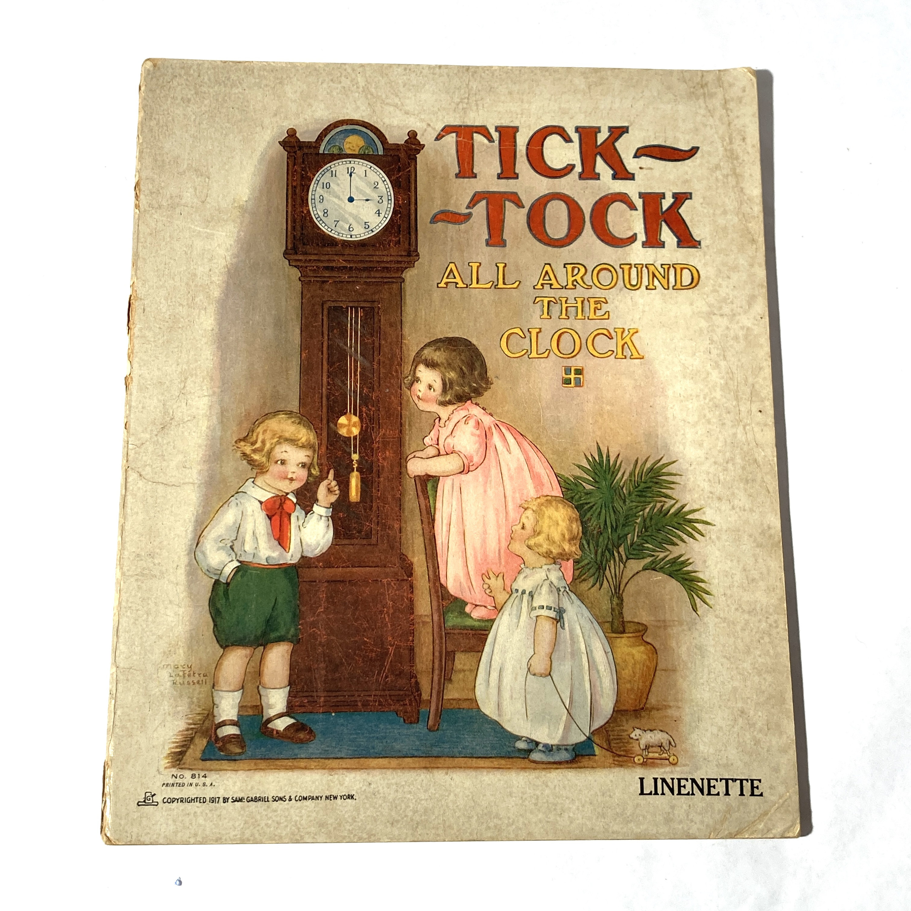 Vintage 1917 Tick Tock All Around the Clock Antique