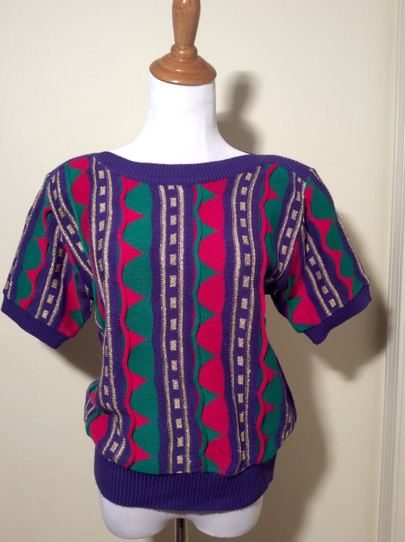 Vintage 1980s, Textile Classic Multi-Colored Brig… - image 2