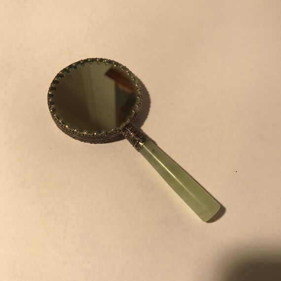 Vintage 1960s Yi Lin Collector Hand Mirror Painted Loading