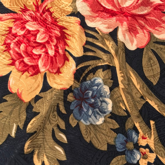 Vintage 1990s HUGE Echo Floral Textured Silk Brit… - image 3