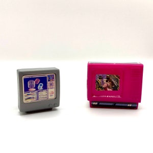 Vintage 1980s/90s 1:6 Scale 11.5 Inch Fashion Doll Miniature Television and Computer Monitor. YOUR CHOICE/Dollhouse Miniature Diorama Mini