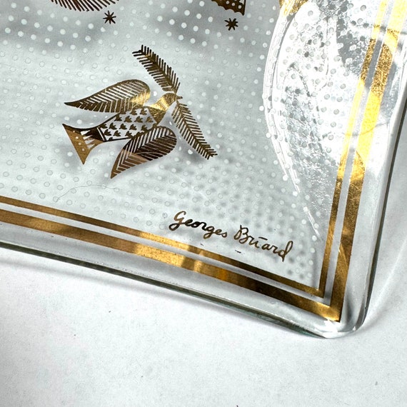 アンティーク雑貨 1950~60s French Vintage Cash Tray Vintage 1960s Small Georges Briard Clear Glass and Gold Small