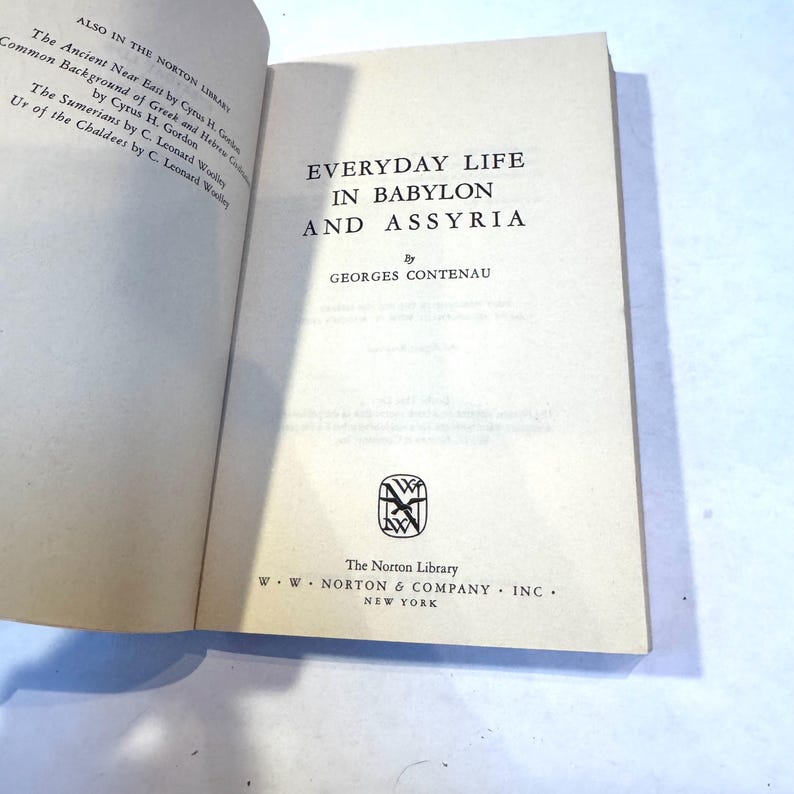 Vintage 1960s Everyday Life in Babylon and Assyria/norton Library ...